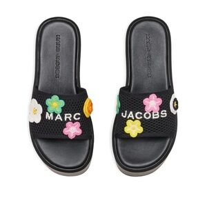Marc Jacob’s The Daisy Crochet Platform Sandal - Black